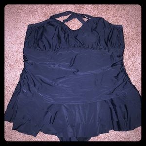 Black Skirted One Piece